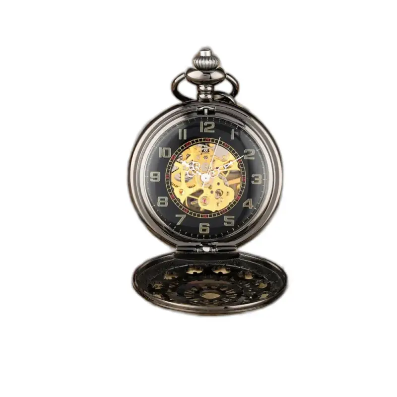 Antique Black Mechanical Steampunk Luxury Pocket Watch