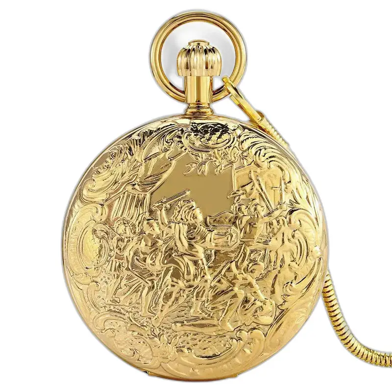 Chic Double Flaps Automatic Pocket Watch