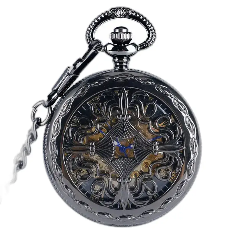 Mystic Hearth Automatic Pocket Watch Black