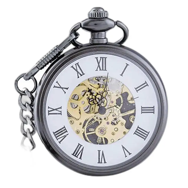 Vintage Charm Open Dial Automatic Pocket Watch