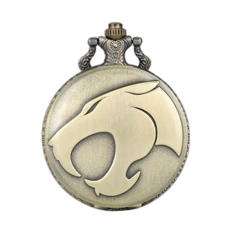 Bronze Panther Necklace Pocket Watch