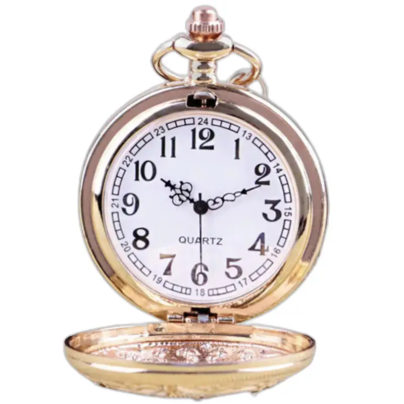 Elegant Blue Stone Necklace Pocket Watch