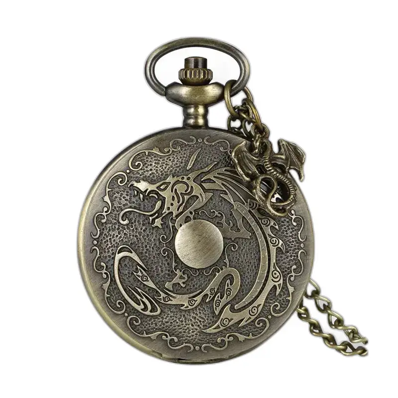 Bronze Fancy Style Necklace Pocket Watch