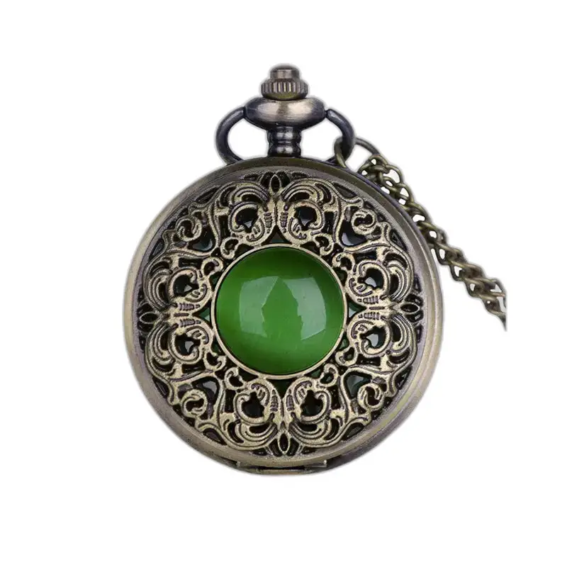 Vintage Emerald Necklace Pocket Watch