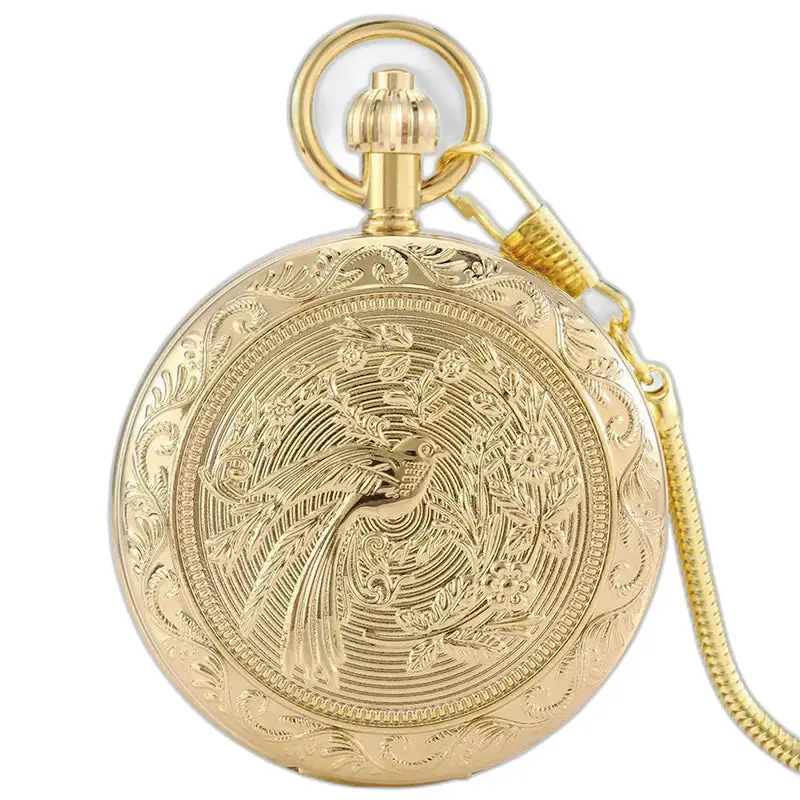 Golden Luxe Double Chasseur Pocket Watch, elegant ornate gold watch