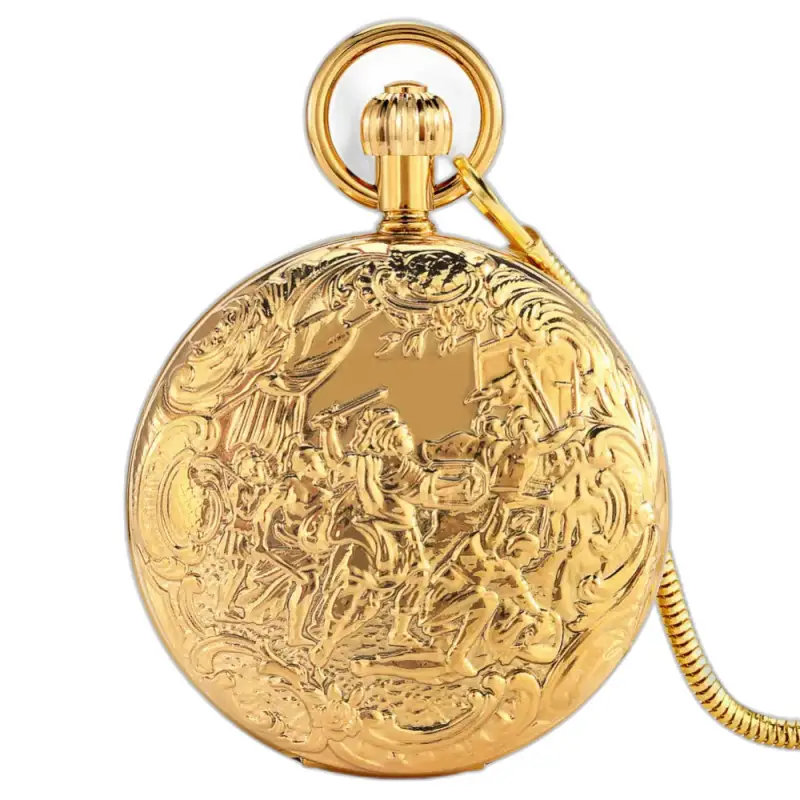 Luxury Gold Double Flap Pocket Watch with an elegant and refined design