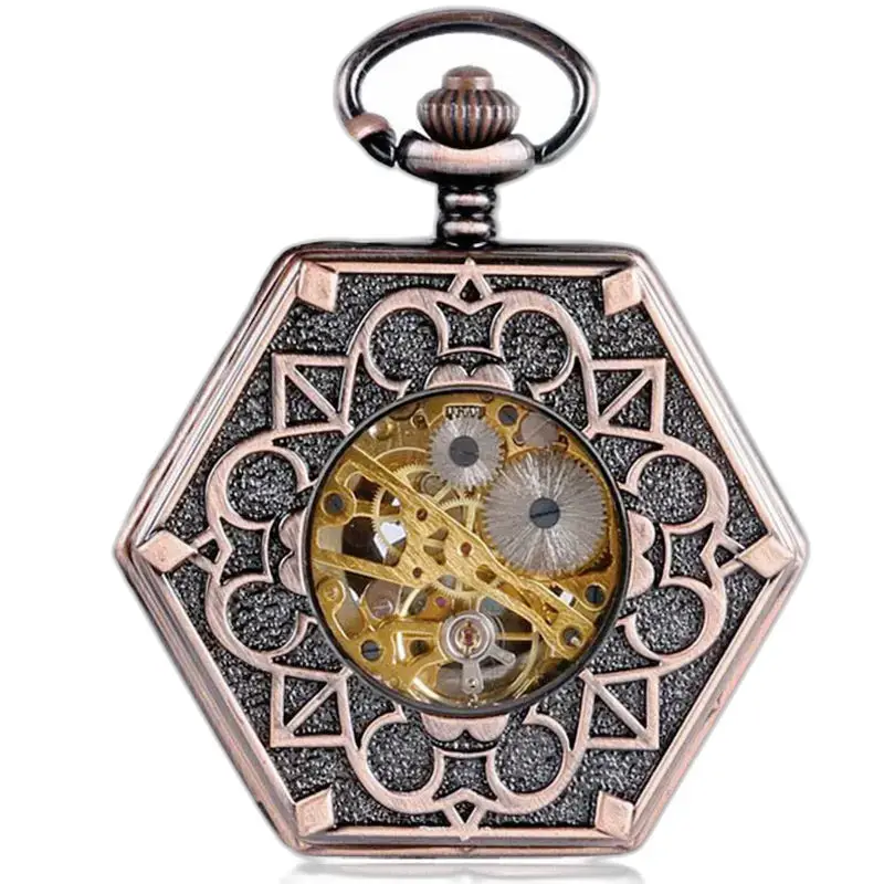 Luxury hexagon pocket watch displaying an elegant and unique design for men and women