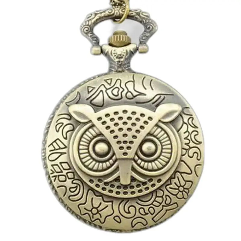Maître Owl pocket watch in bronze with elegant and trendy owl motif