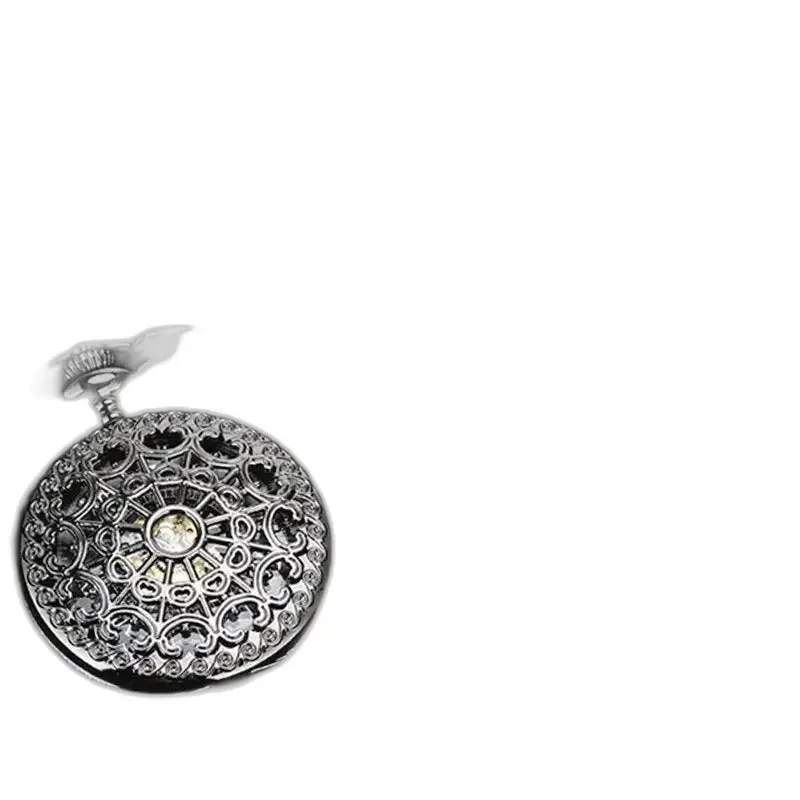 Steampunk luxury wind-up mechanical pocket watch with ornate mechanical movement