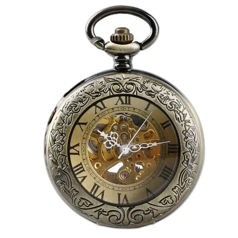 Luxury Mechanical Roman Pocket Watch with an antique and ornate design