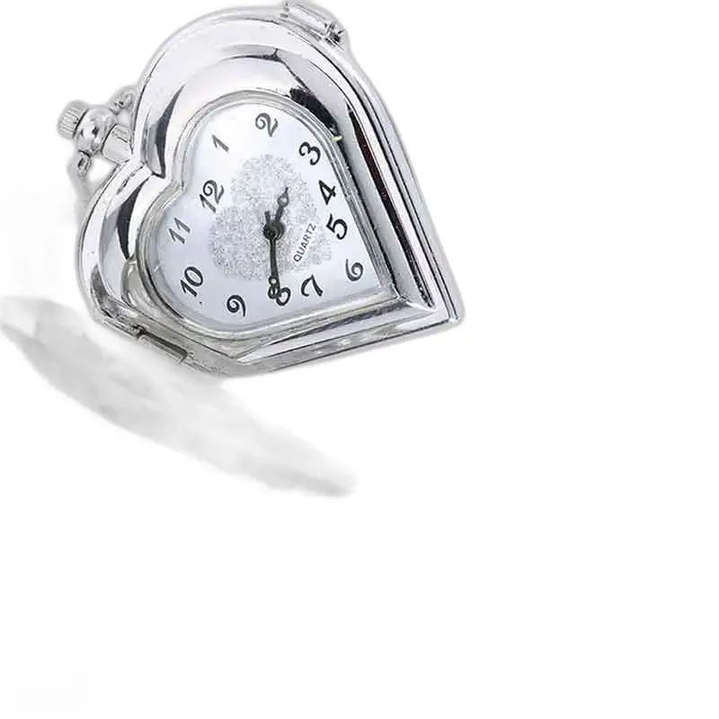 Photo Heart Necklace Watch in Luxury Silver with a heart pendant watch design