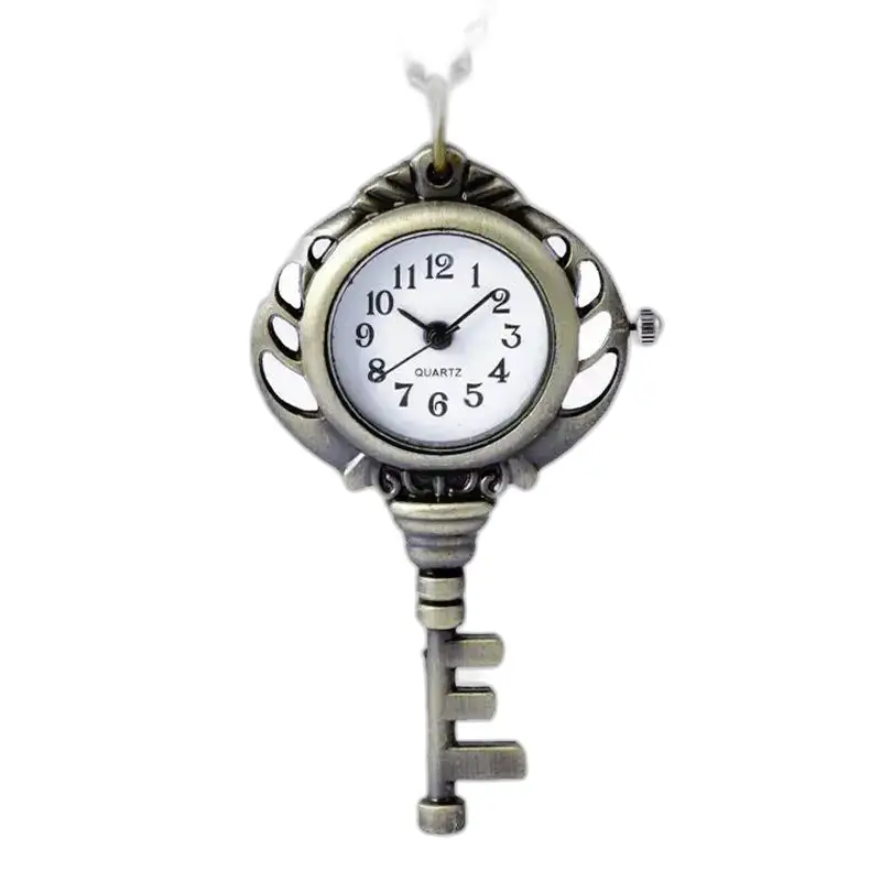 Stainless Steel Pendant Necklace Watch with Key Pendant