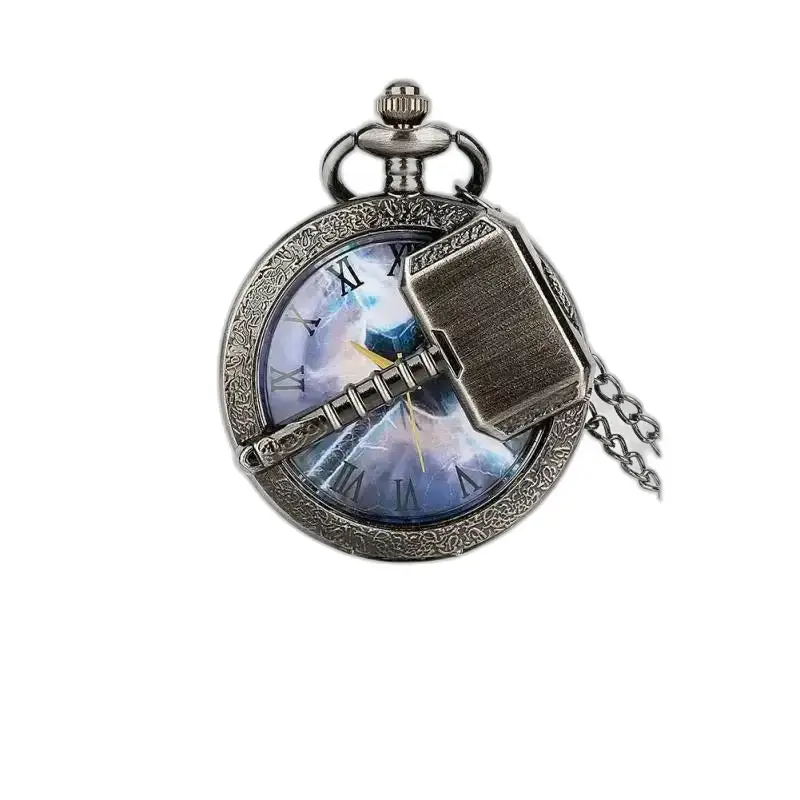 Women's Thor's Hammer Quartz Necklace Watch with a Thor-inspired design