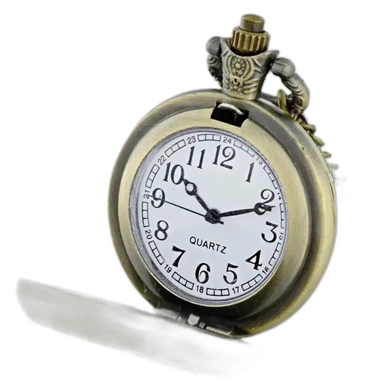 Vintage Unisex Red Rose Necklace Watch with an elegant antique watch style