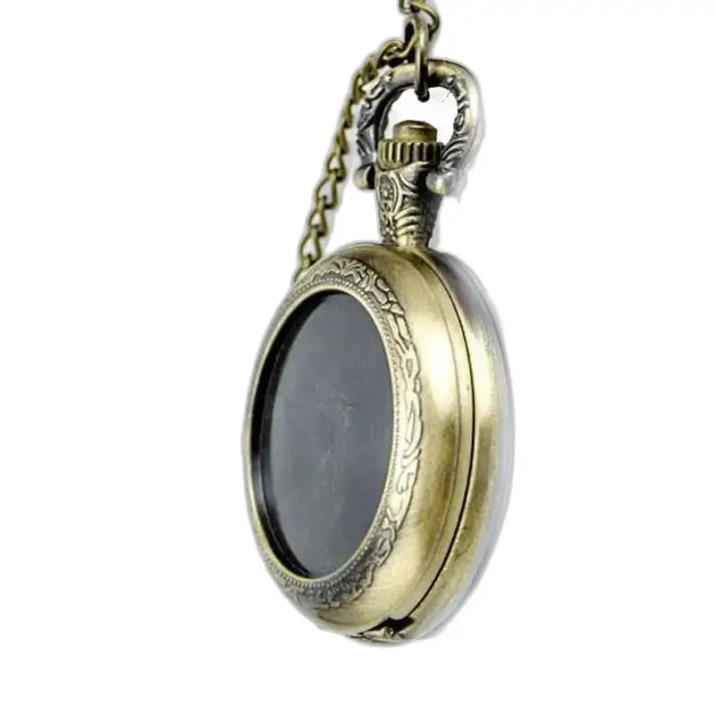 Bronze and Stainless Steel Sun Necklace Watch with antique necklace watch