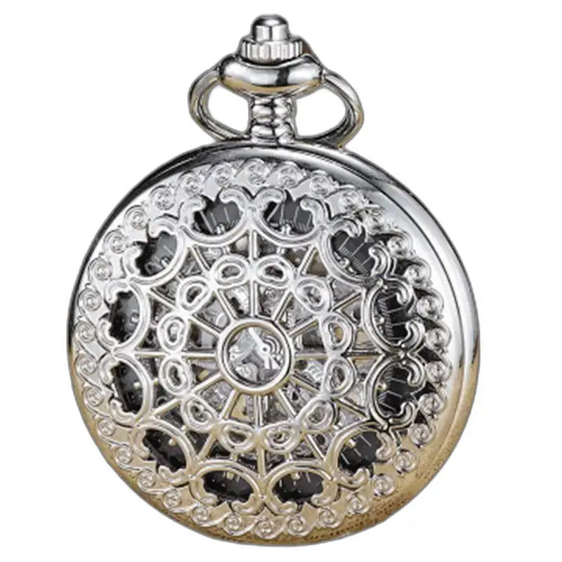 Full Hunter Pocket Watch in silver filigree with manual wind and mechanical movement
