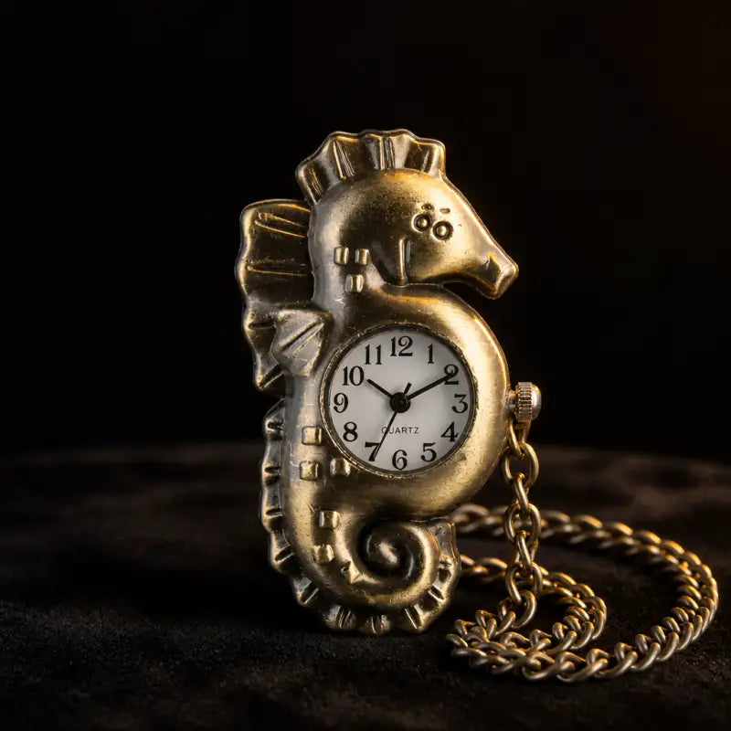 Seahorse Quartz Pocket Watch for Women