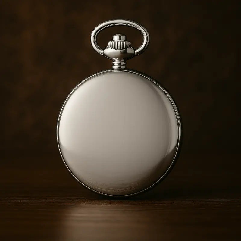 Smooth Mirror Luxury Silver Mechanical Pocket Watch, elegant silver pocket watch