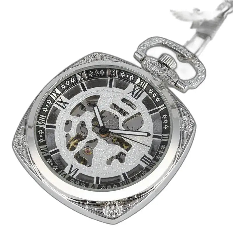 Modern Chic men's pocket watch with an elegant silver case