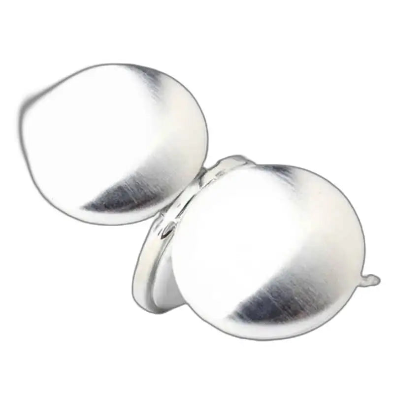 Silver earrings with elegant white men's pocket watch