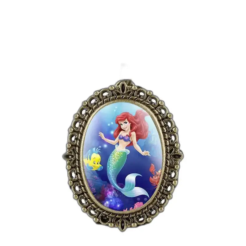 Bronze Ariel pendant on pendant watch, elegant and unique fantasy style