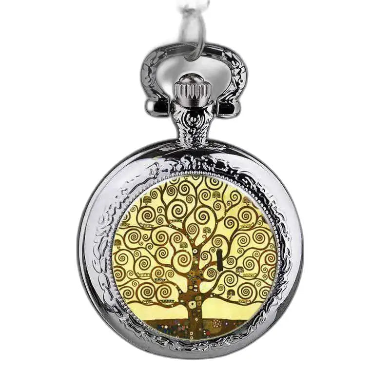 Elegant Tree Pendant Watch with Tree Design in Silver for Women