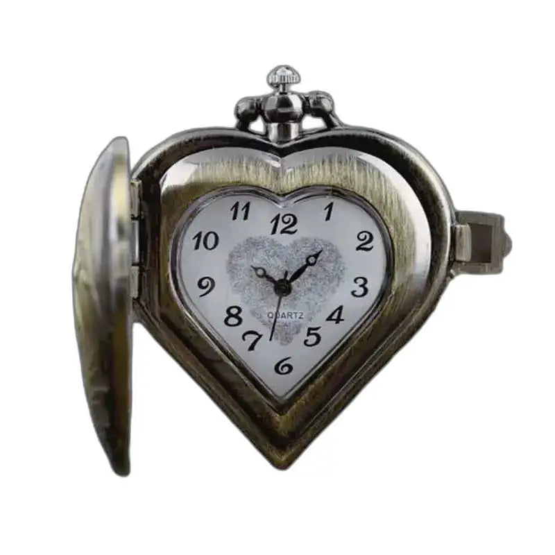 Elegant Heart Women's Pendant Watch with Quartz Movement and Heart Pocket Farm