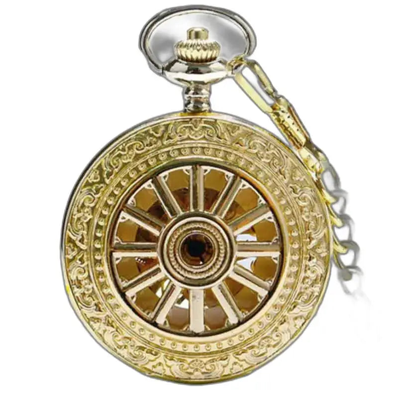 Luxury Gold Garnet Pocket Watch with ornate gold detail