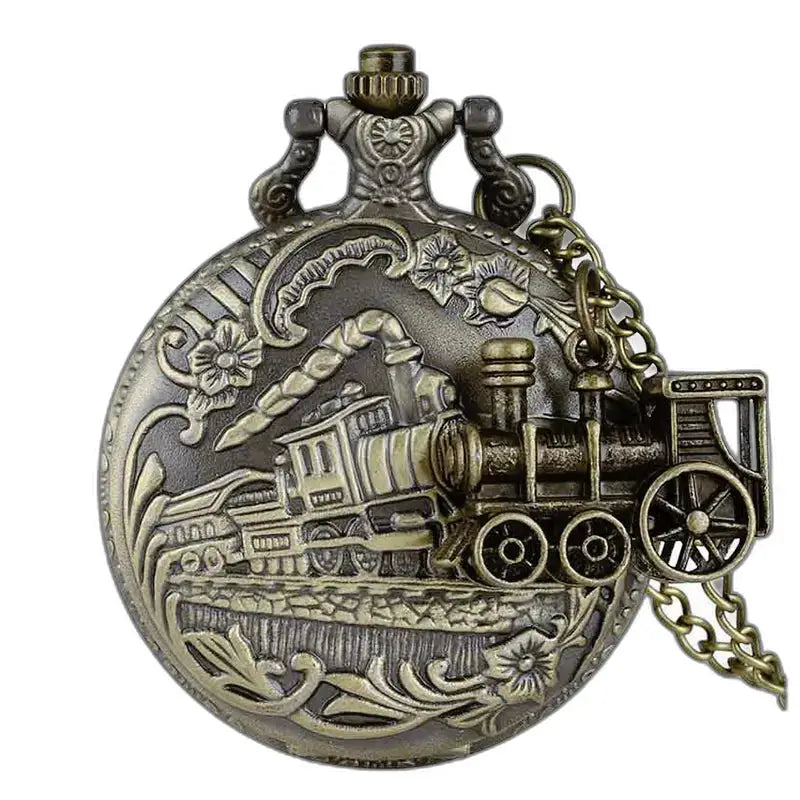 Steampunk Watch Necklace with Antique Medallion, railway themed steampunk watch