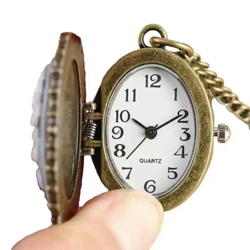Elegant Red Women's Watch Pendant with Antique Watch for a Timeless Style