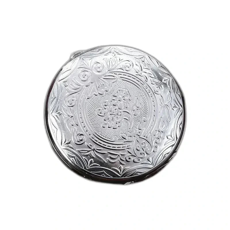 Men's engraved automatic pocket watch - silver hunter cover engraved with floral motifs, closed