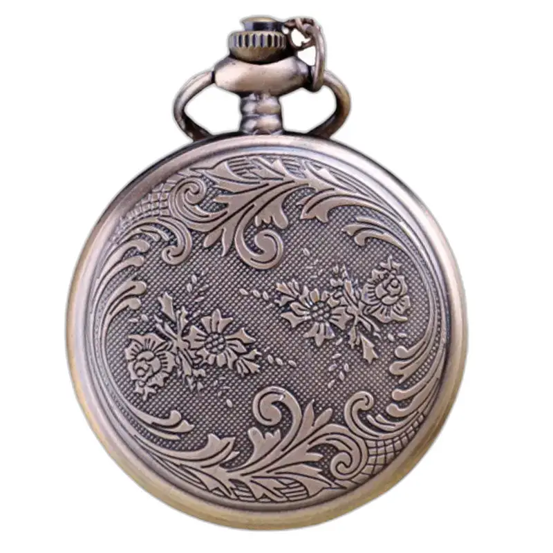 Montre à gousset femme élégante avec cadran blanc et pierres émeraude