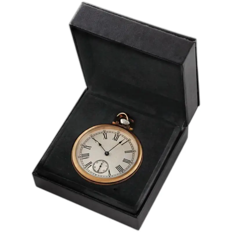 Montre à Gousset Mécanique Gold Vintage avec poche en or dans une boîte noire