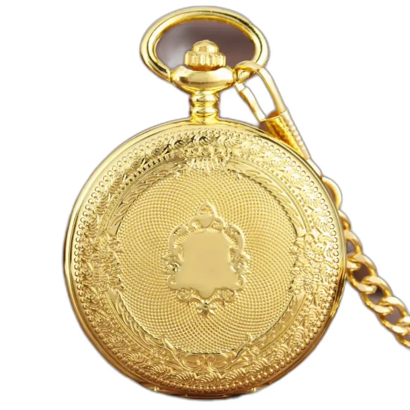 Montre à gousset mécanique luxe en bronze avec un design vintage et orné