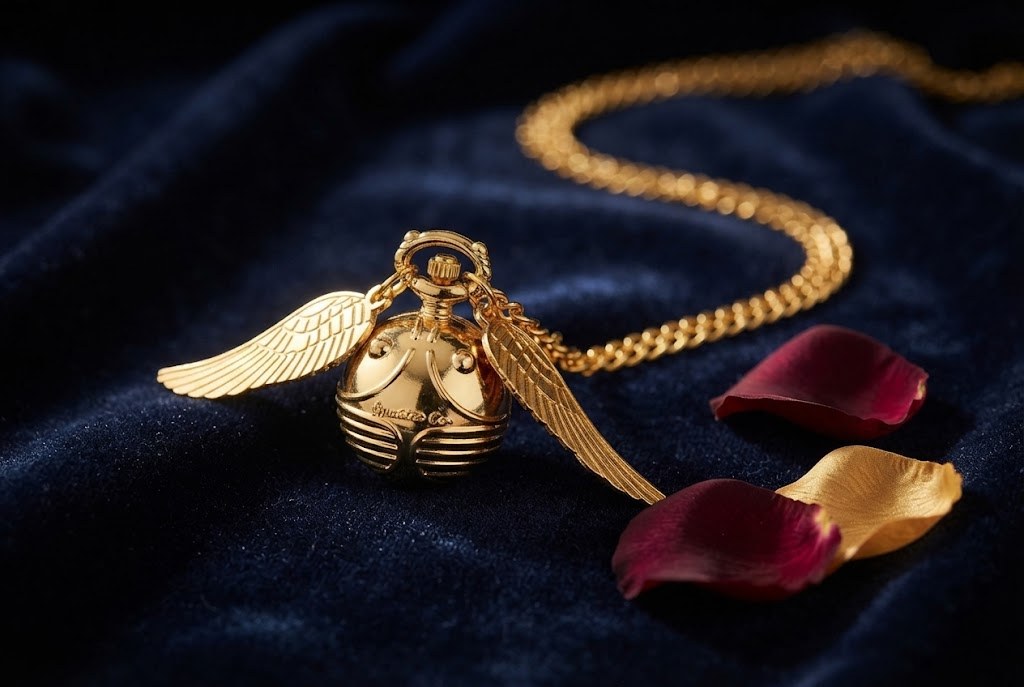 Montre à Gousset Quartz Collier Ailes Femme - Doré, ailes finement gravées