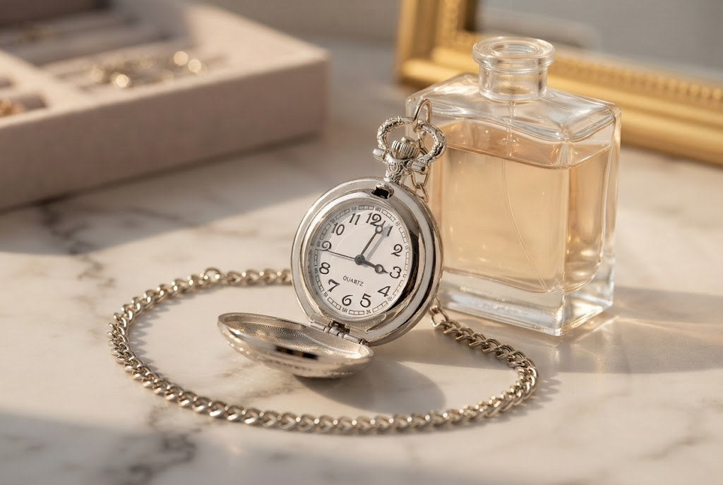 Montre à Gousset Collier Arbre de Vie Femme - Argenté brillant, médaillon à couvercle