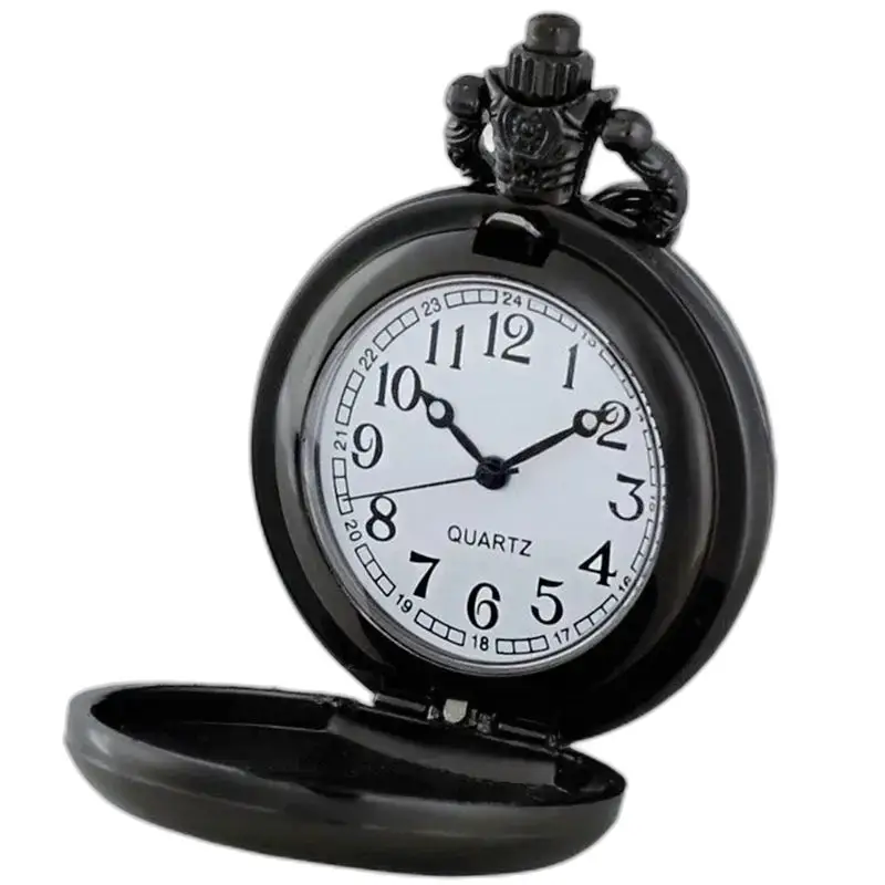 Montre Collier Rose Rouge Vintage Unisexe avec une montre de poche noire décorative